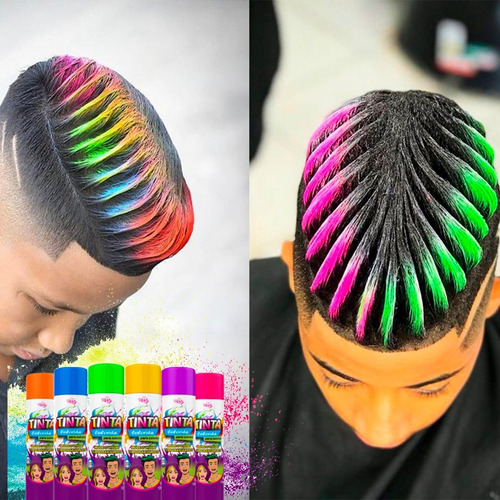 Tinta Laranja Spray Temporária Alegria Para Cabelo Lavável