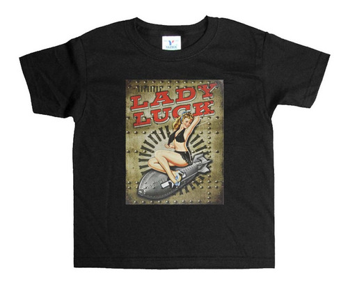 Remera Negra Niños Pinup R84