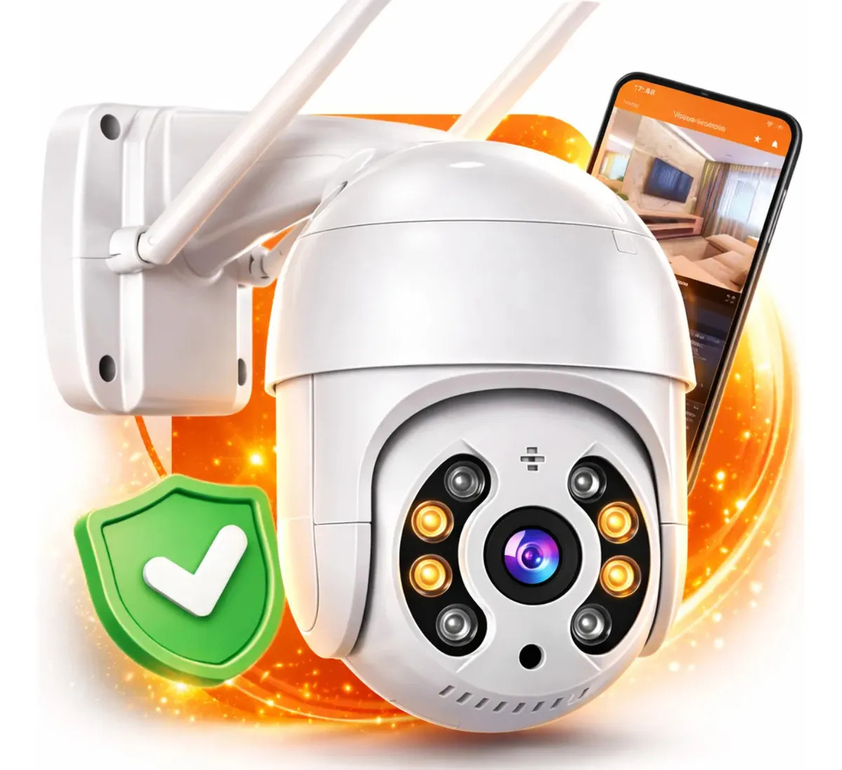 Câmera Segurança WiFi Externa Maxnova Speed Dome 1080p Infravermelho IP66