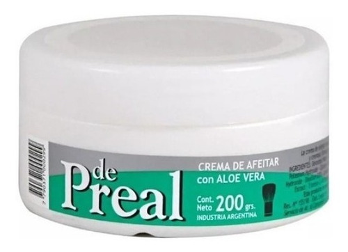 Crema De Afeitar Con Aloe Vera De Preal 200g Para Brocha