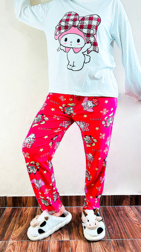 Pijama Cute Dama Disney Moda Pantalón, Playera Y Calcetas