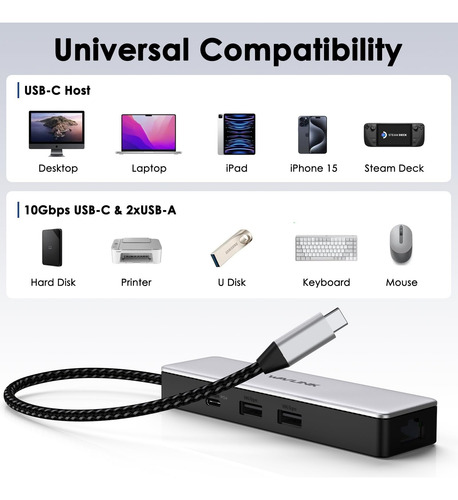 Wavlink Adaptador Usb C A Ethernet De 2,5 Gbps Con Carga Pd