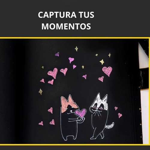 Libreta 100 H Negras Universo Estrellas Broche Magnético Estrellas Luna