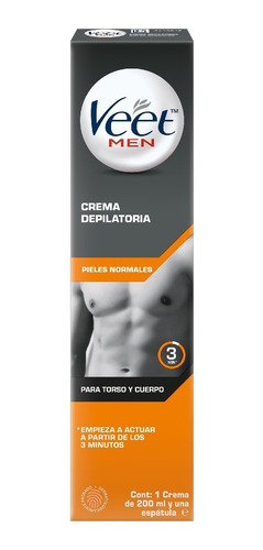 Crema Depilatoria Veet Para Hombre Torso Y Cuerpo 200ml