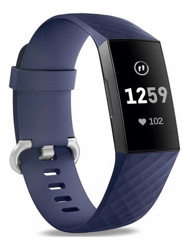 Malla Large Para Fitbit Charge 3/4 Azul Marino -7h2xx1n4