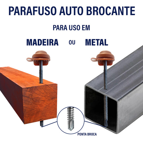 Kit Vedação Fixação Parafuso Telhas Pvc Plan 390 Un
