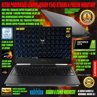 Poderosa Laptop Gamer Lenovo Legion Y545 Intel I7 Gtx 1660ti
