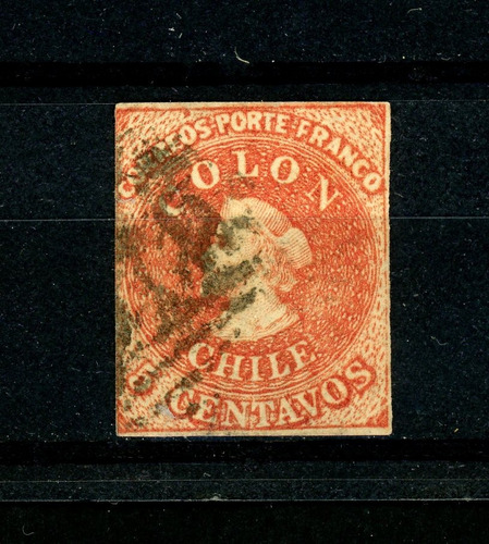 Sellos Postales De Chile. Primera Emisión N° 9, Años 1857-65