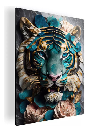 Cuadro Decorativo Tigre Abstracto 30x42 Cm Color N/a