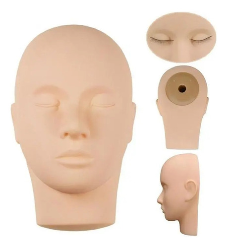 Cabeça De Silicone Para Micropigmentação Cílios Maquiagem 3d