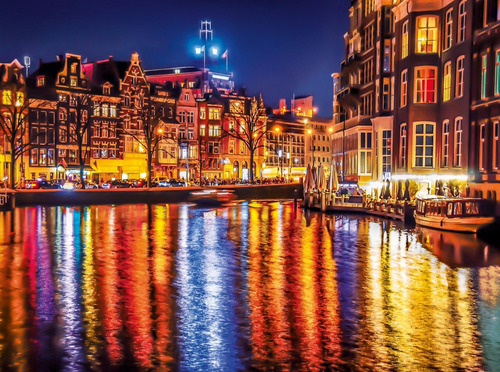 Amsterdam Luces De Noche Rompecabezas 500 Pz Clementoni