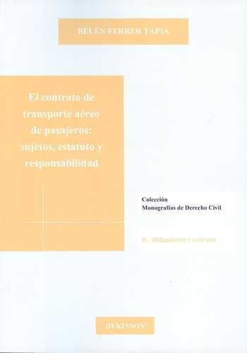 Libro Contrato De Transporte Aéreo De Pasajeros: Sujetos, E