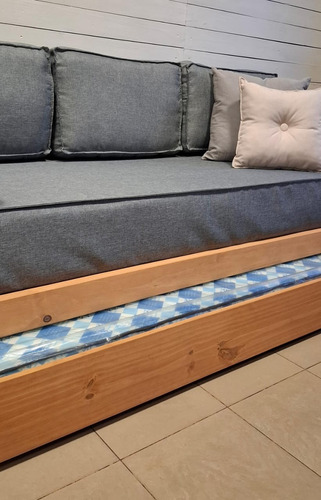 Divan Cama Con Colchones+ Juego De Funda Desmontable Lavable Chenille Plain O Alpha A Eleccion Chenille Plain O Alpha A Eleccion