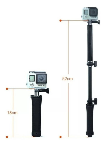 Bastão Monopod Retrátil Gopro Hero 5 4 3 3 + Tripe 3 Way