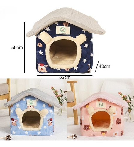 Imagen 3 de 3 de Casa Cama Invierno Para Perros Gatos Mascotas Suave Descanso