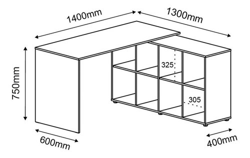 Mesa Para Escritório Extensível Escrivaninha Nero Preto