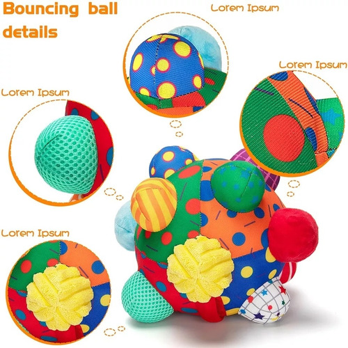 Imagen 3 de 6 de Pelota Sensorial Para Bebes Y Niños Pelota Suave Para Bebes