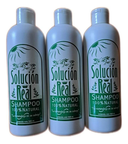 Shampoo Solucion Real, Anticaida De Cabello, 3 Botellas