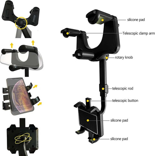 Soporte Base Celular Universal Para Espejo Retrovisor Auto