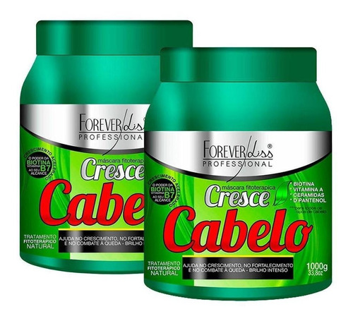 Forever Liss Máscara Cresce Cabelo 1000g - Combate Queda 2un