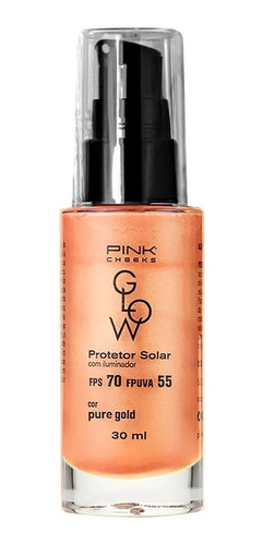 Imagem 1 de 3 de Protetor Solar Facial Fps 70 Pink Cheeks Glow 30ml Pure Gold