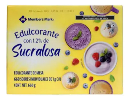 2 Pza Edulcorante De Mesa Member's Mark 660 Sobres De 1 G C/