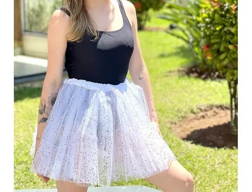 Saia de hotsell tule branca adulto