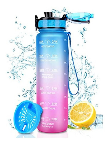 Botella De Agua Con Cita Motivacional, Tritan, Libre Bpa. 