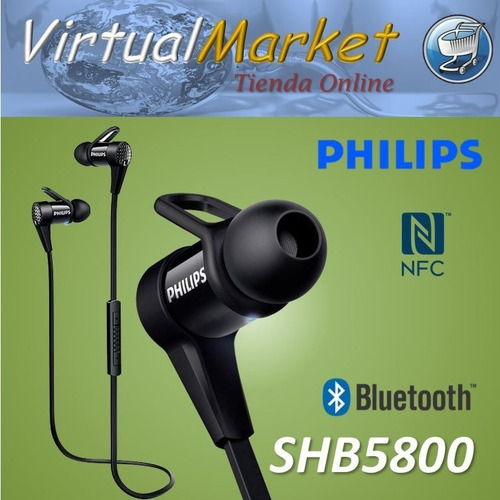 V Audífono Philips Shb5800 Nfc Bluetooth Resiste Agua Y Sudo