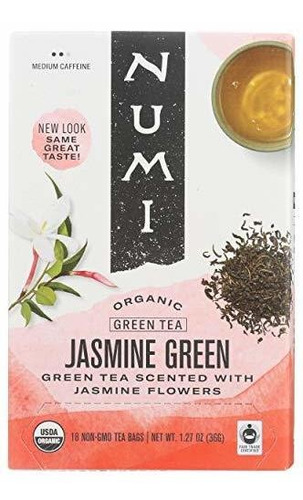 Té Verde Jasmine Orgánico Numi, 18 Ud.