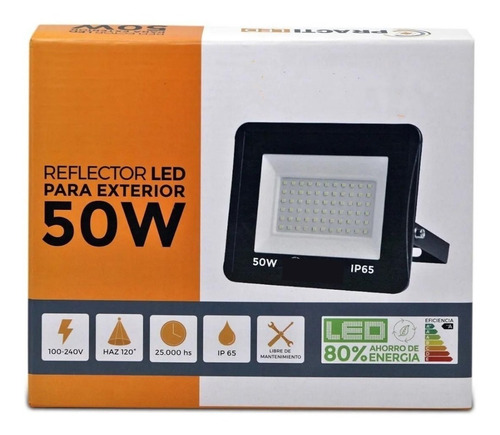Reflector Led 50w Slim Calido Exterior 3750 Lúmenes