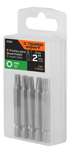 Puntas Torx T27 Largo 2´ Zanco 1/4 Maquinada Acero 5pz 12260