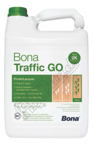 Verniz Bona Traffic Semibrilho | Base Água | Taco Madeira