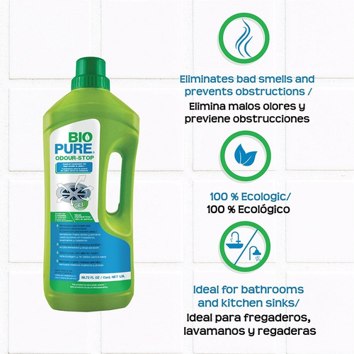 Imagen 3 de 6 de Tratamiento Contra Malos Olores - Odour Stop Biopure 1.5 Lit