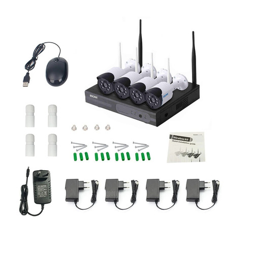 Kit Nvr Wifi 4 Camaras De Seguridad 3mp Wi-fi Escam Wnk404