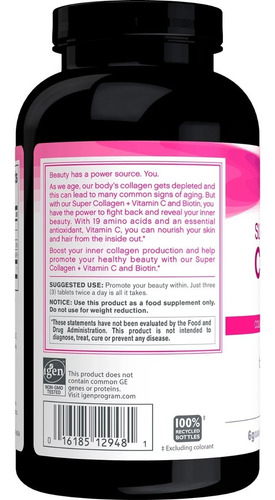 Super Colageno Con Vitamina C Y Biotina 90 Tabs