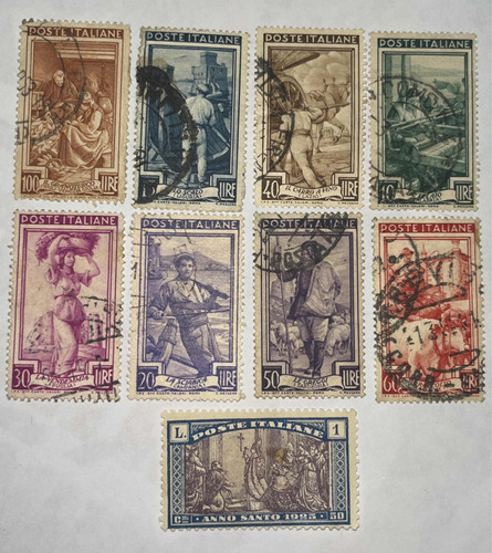 Sello Correo Italia Antiguo 9 Estampillas De Colección