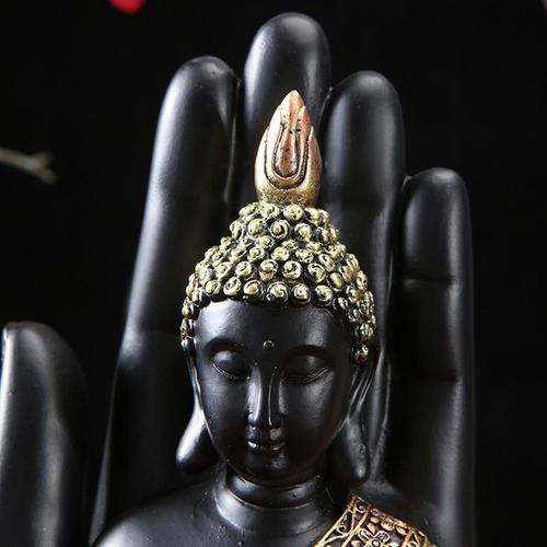 Qyq Buda Negro Sentado Estatua Tíbet Budista Escultura