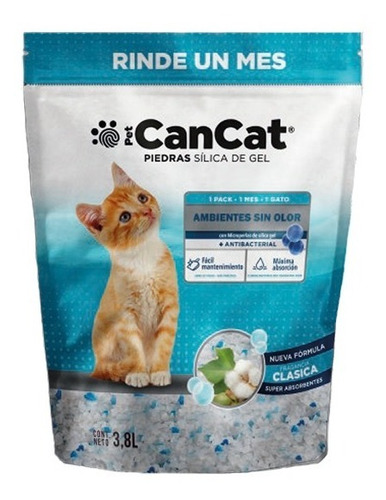 Silica Can Cat Clasica Sin Fragancia 3.8lts - Petit Pet Shop