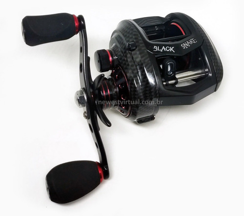 Imagem 2 de 11 de Kit Carretilha Pesca Dir Black Snake + Vara Pró Staff 1,68