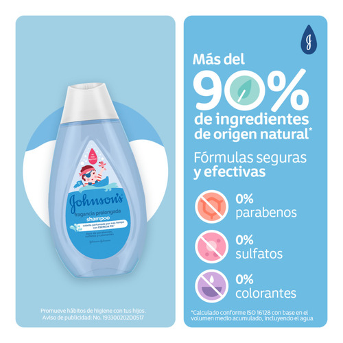 Shampoo Infantil Johnson's Fragancia Prolongada 400 Ml