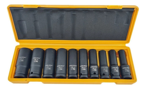 Juego Caja Dados Impacto 1/2 Pulgada 10 Piezas Toolmak