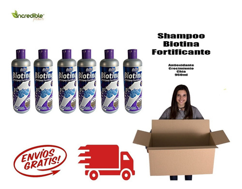 Promocion 5 Shampoo Biotina 950ml Con Chia Envio Gratis