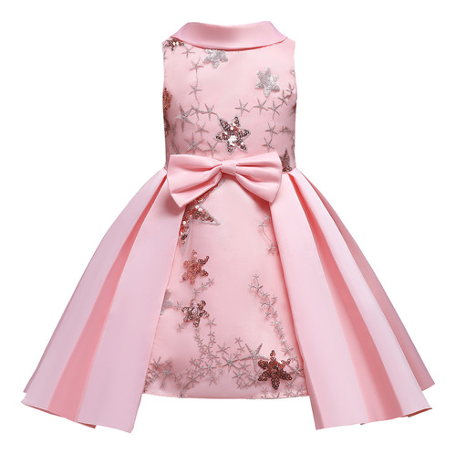 Fashion Lapel Star Sequins Princess Dress