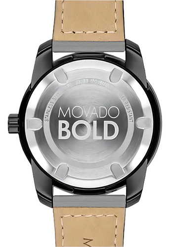 Movado Bold 3600695 Black Dial Grey Leather Strap Trend Vers