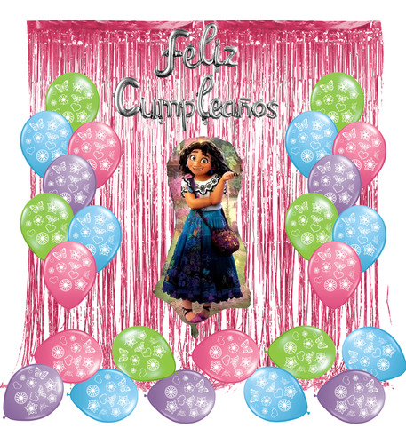 Pack Globos De Encanto Mirabel Combo Deco Kit Dos Cortinas