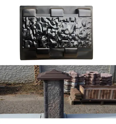 Pilar De Cerca Reutilizable, Diseño De Piedra De Cemento De