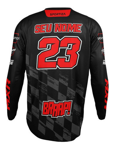 Camisa Motocross Personalizada Trilha Com Seu Nome E Numero