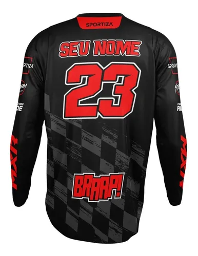 Camisa Motocross Personalizada Trilha Com Seu Nome E Numero