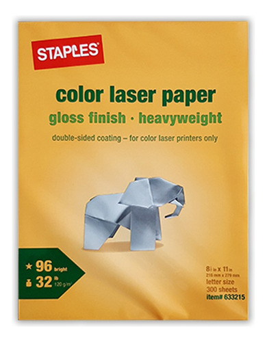 Papel Fotográfico Lasér Brillante Carta X 300 Hojas -staples